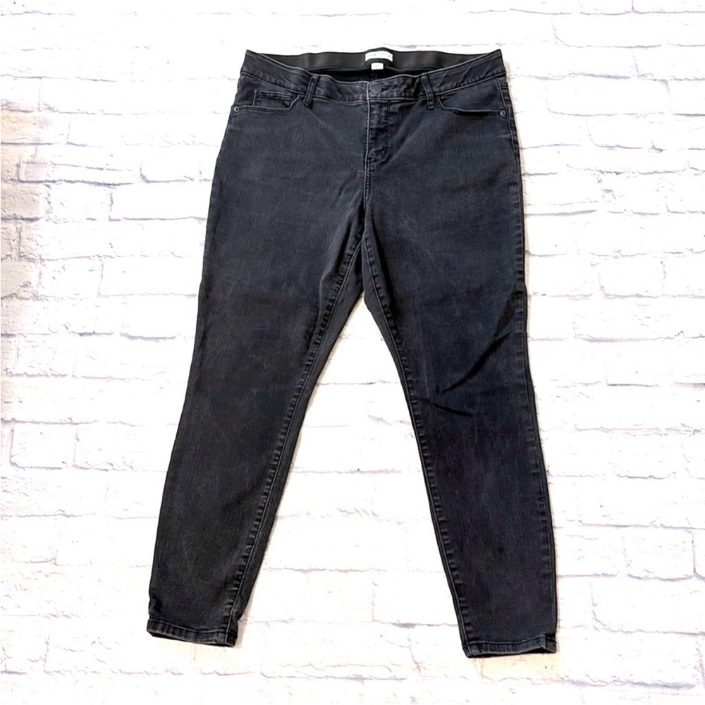 Ava & Viv Black Denim Skinny Jeans Comfort Waistband Mid Rise Plus Size 16W
